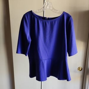 Green Envelope Royal Blue Peplum Top